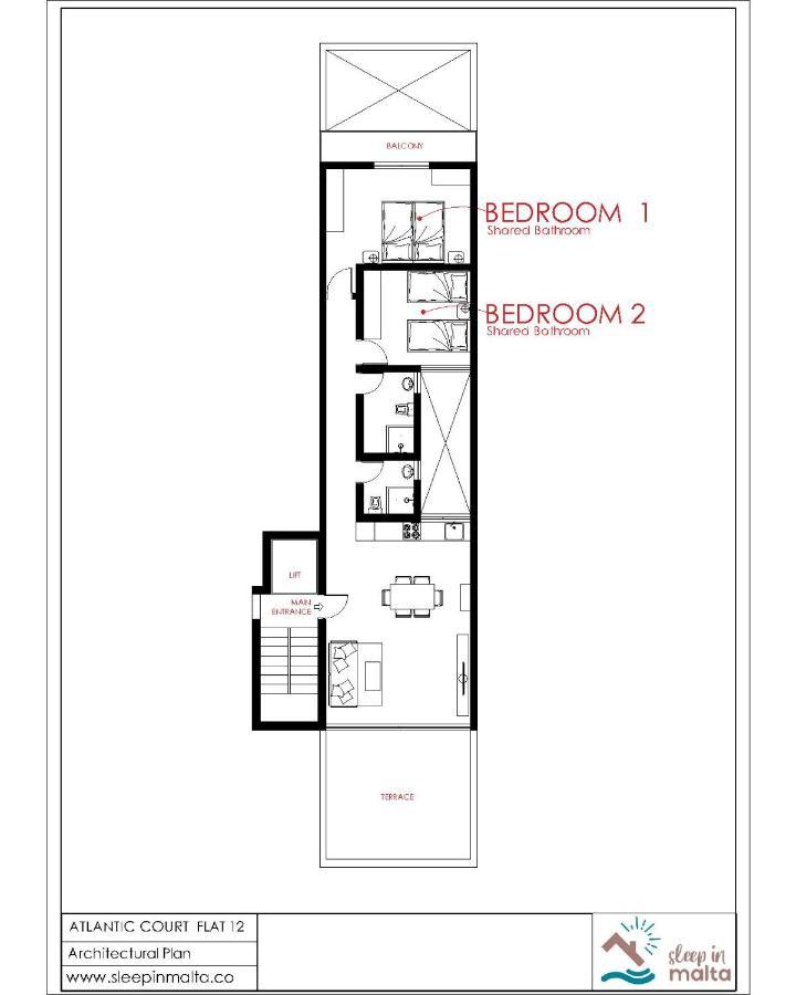 F12 Room 1, Private Room Two Single Beds Shared Bathroom In Shared Flat ムサイダ エクステリア 写真